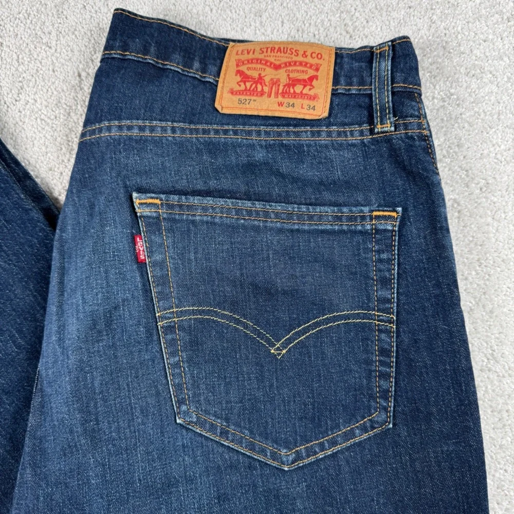 Levis 527 Slim Bootcut Jeans Mens 34x34 Blue Denim 2013 Egypt 5 Pocket Levi Jean
